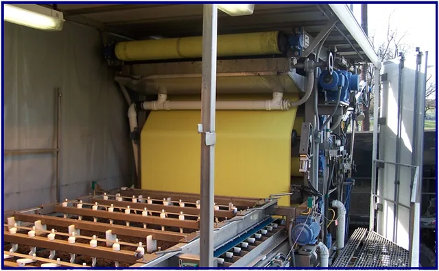 H&A Resource Management mobile dewatering belt press operating on site