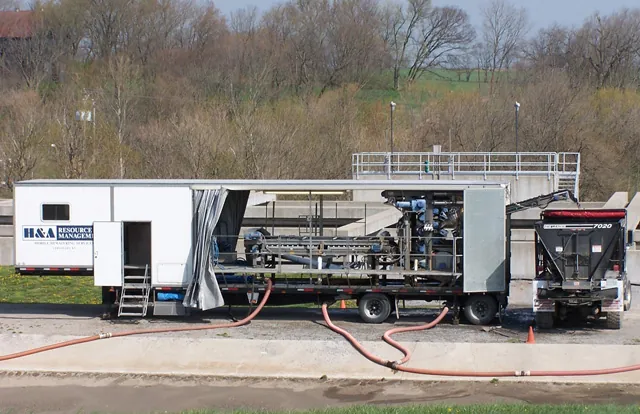 H&A Resource Management mobile dewatering belt press unit on site (2)